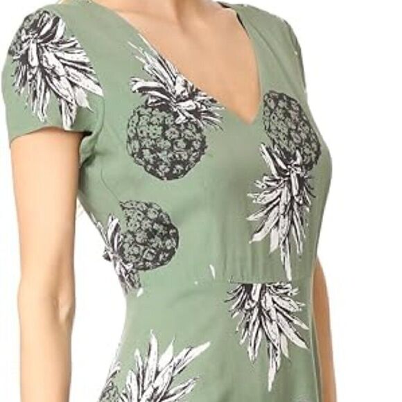 BB Dakota S CottageCore Bow 40s Pineapple Flowy Coquette Summer Dress MilkMaid - Picture 3 of 10